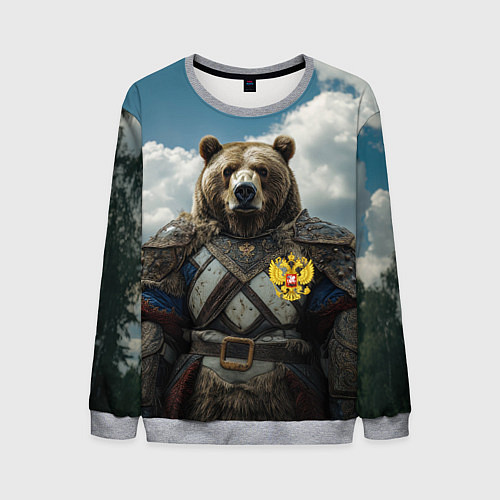 Мужской свитшот Русский медведь воин / 3D-Меланж – фото 1
