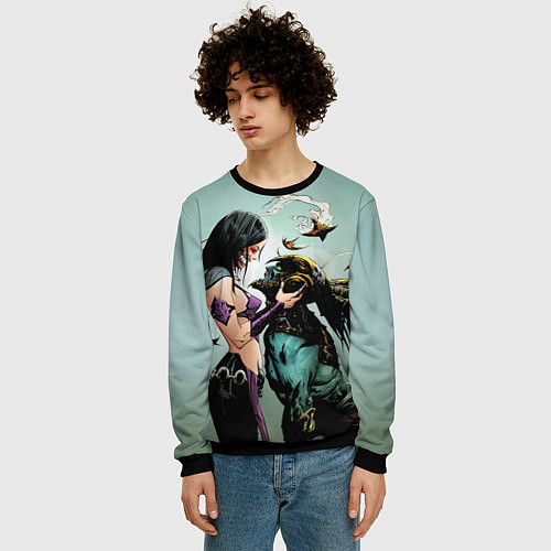 Мужской свитшот Mileena & Kotal Kahn - Mortal Kombat / 3D-Черный – фото 3
