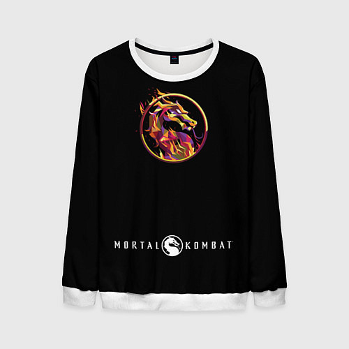 Мужской свитшот Дракон - Мортал Комбат / 3D-Белый – фото 1