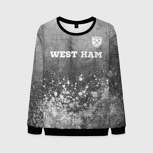 Мужской свитшот West Ham - grey gradient посередине / 3D-Черный – фото 1