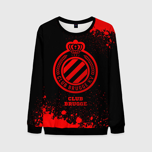 Мужской свитшот Club Brugge - red gradient / 3D-Черный – фото 1