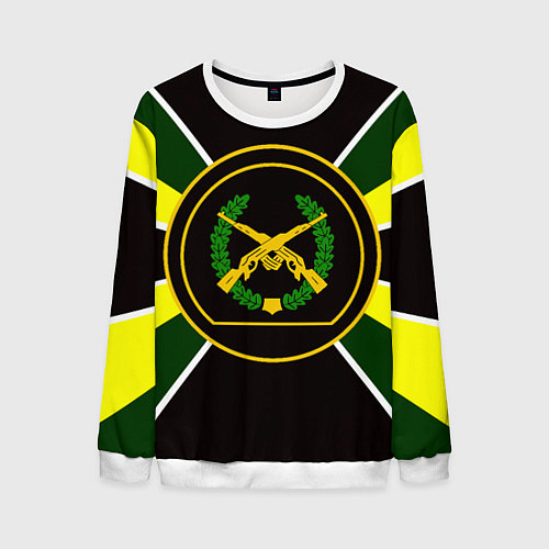 Мужской свитшот Мотострелковые войска: шеврон без текста / 3D-Белый – фото 1