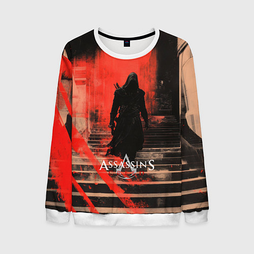 Мужской свитшот Assassins Creed poster style / 3D-Белый – фото 1
