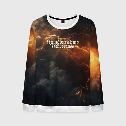 Мужской свитшот Kingdom Come Deliverance 2 dark sky / 3D-Белый – фото 1