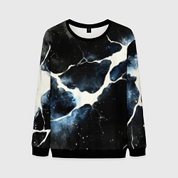 Свитшот мужской Разлом плит в виде молнии, цвет: 3D-черный