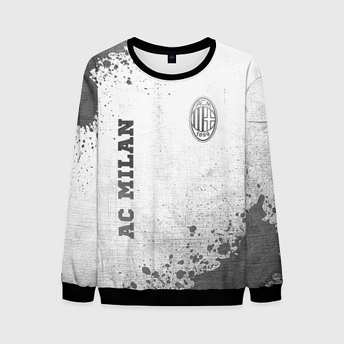 Мужской свитшот AC Milan - white gradient вертикально / 3D-Черный – фото 1