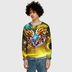 Свитшот мужской Sonic and Shadow battle in space - movie, цвет: 3D-меланж — фото 2