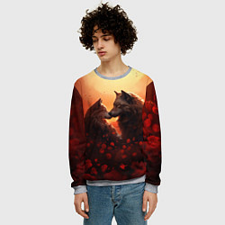 Свитшот мужской Волчья страсть, цвет: 3D-меланж — фото 2