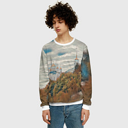 Свитшот мужской Храм на горе, цвет: 3D-белый — фото 2