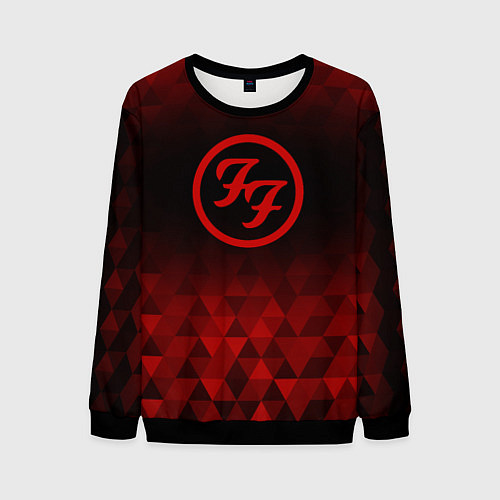 Мужской свитшот Foo Fighters red poly / 3D-Черный – фото 1