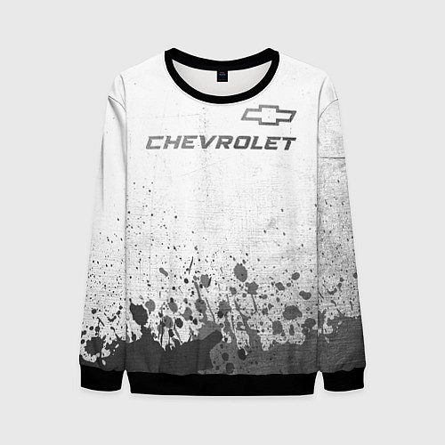 Мужской свитшот Chevrolet - white gradient посередине / 3D-Черный – фото 1