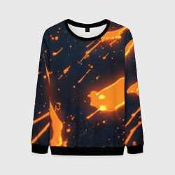 Свитшот мужской Оранжевая краска в движении, цвет: 3D-черный