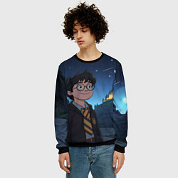 Свитшот мужской Довольный Гарри Поттер, цвет: 3D-черный — фото 2