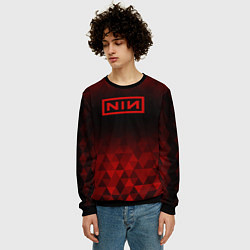 Свитшот мужской Nine Inch Nails red poly, цвет: 3D-черный — фото 2
