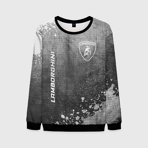 Мужской свитшот Lamborghini - grey gradient вертикально / 3D-Черный – фото 1