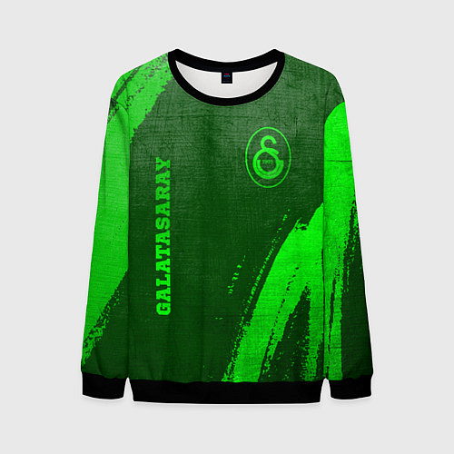Мужской свитшот Galatasaray - green gradient вертикально / 3D-Черный – фото 1