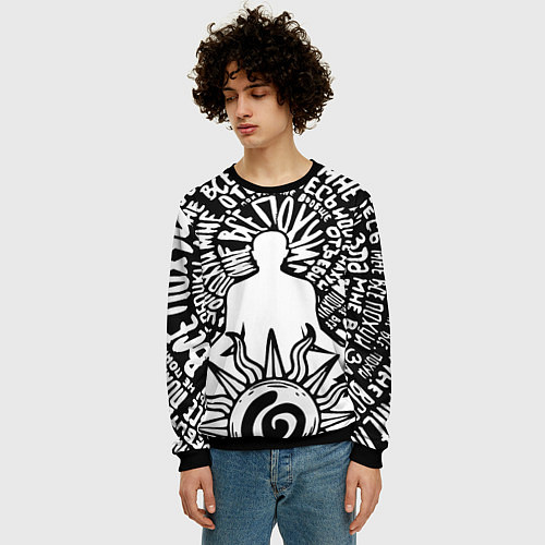 Мужской свитшот Медитация без цензуры / 3D-Черный – фото 3