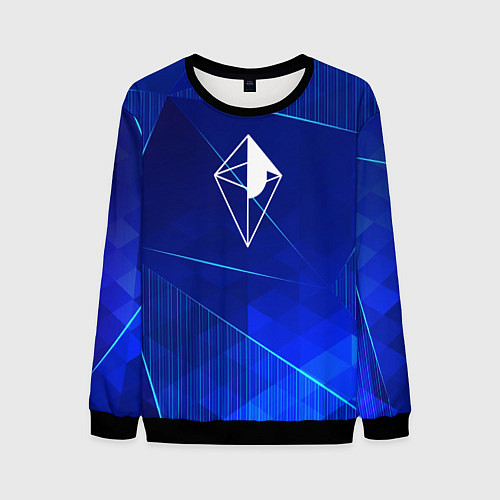 Мужской свитшот No Mans Sky blue poly / 3D-Черный – фото 1