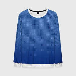 Свитшот мужской Сине-голубой текстурированный градиент, цвет: 3D-белый