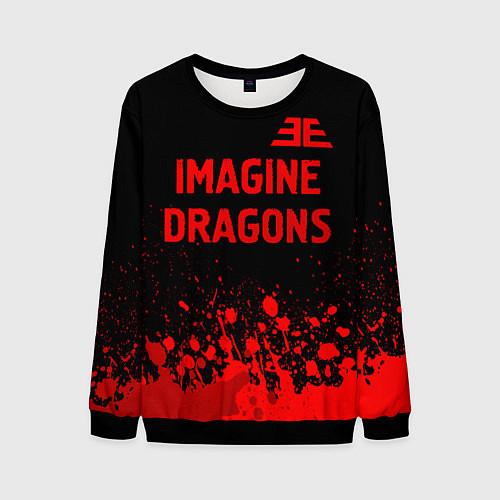 Мужской свитшот Imagine Dragons - red gradient посередине / 3D-Черный – фото 1