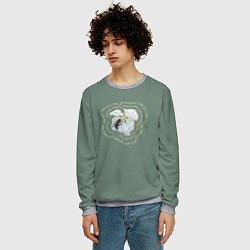 Свитшот мужской Весна пчела на цветке, цвет: 3D-меланж — фото 2