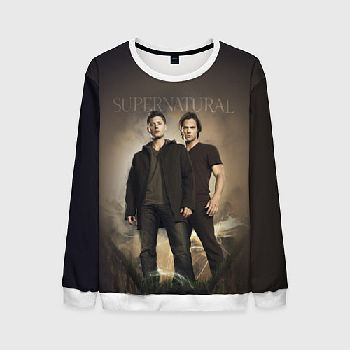 Мужской свитшот Братья Винчестеры - Сверхъестественное / 3D-Белый – фото 1