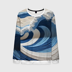 Свитшот мужской Волна из нитей, цвет: 3D-белый