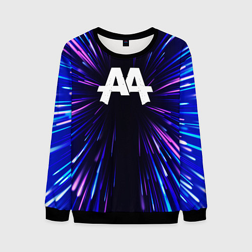 Мужской свитшот Asking Alexandria neon energy / 3D-Черный – фото 1