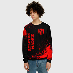 Свитшот мужской Atletico Madrid - red gradient вертикально, цвет: 3D-черный — фото 2
