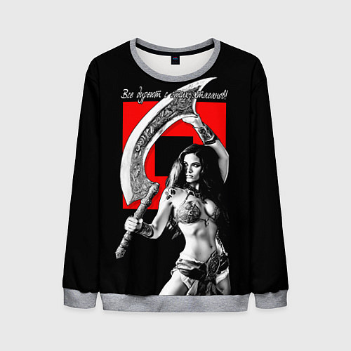 Мужской свитшот Все дуреют с этих ятаганов / 3D-Меланж – фото 1