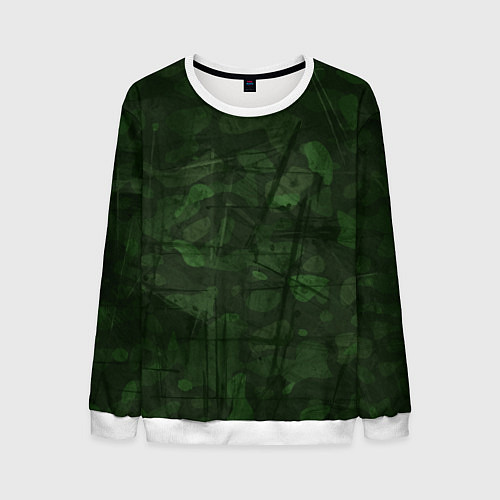 Мужской свитшот Абстракция - strange camouflage / 3D-Белый – фото 1