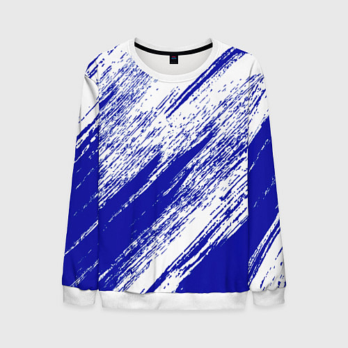 Мужской свитшот The color is white and blue / 3D-Белый – фото 1