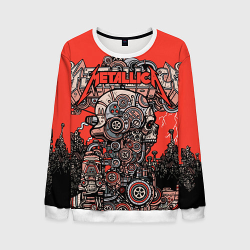 Мужской свитшот Metallica - iron skeleton / 3D-Белый – фото 1