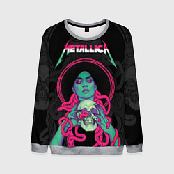 Свитшот мужской Metallica - witch with the skull, цвет: 3D-меланж