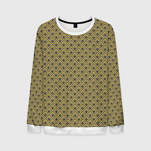 Мужской свитшот Геометричный узор - ромбы / 3D-Белый – фото 1