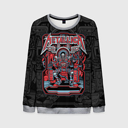 Свитшот мужской Metallica - skeleton robot, цвет: 3D-меланж