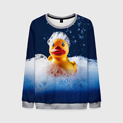 Свитшот мужской Резиновая уточка в мыльной пене, цвет: 3D-меланж