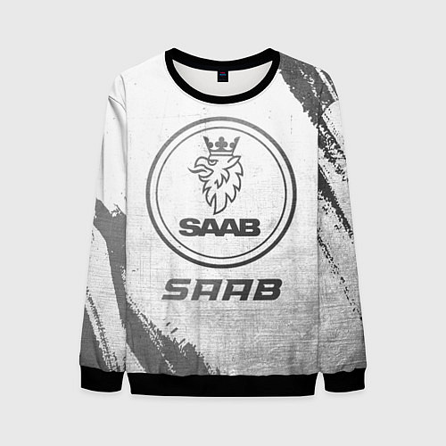 Мужской свитшот Saab - white gradient / 3D-Черный – фото 1