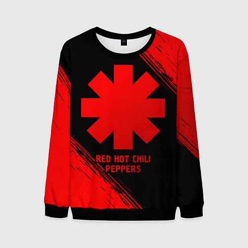 Мужской свитшот Red Hot Chili Peppers - red gradient / 3D-Черный – фото 1