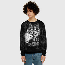 Свитшот мужской Лес - мой храм, цвет: 3D-черный — фото 2