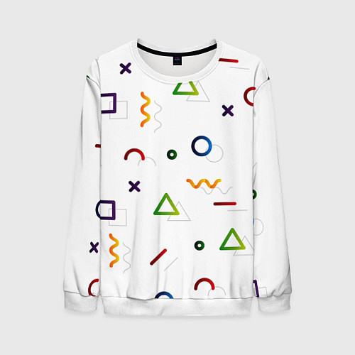 Мужской свитшот Геометрический хаос / 3D-Белый – фото 1