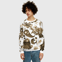 Свитшот мужской Растения против зомби в бежевых тонах, цвет: 3D-белый — фото 2