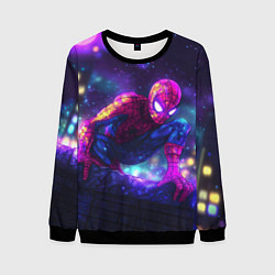 Мужской свитшот Человек-паук неоновый свет