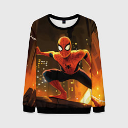 Мужской свитшот Человек-паук пускает паутину