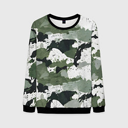 Свитшот мужской Зеленый фактурный камуфляж, цвет: 3D-черный