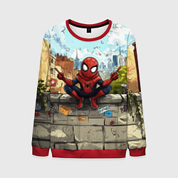 Мужской свитшот Маленький человек-паук в городе
