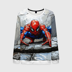 Мужской свитшот Человек-паук палзет на стене