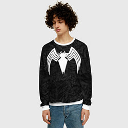 Свитшот мужской Знак венома с текстурой симбиота, цвет: 3D-белый — фото 2