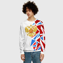 Свитшот мужской Герб России - фрагментация цветов, цвет: 3D-белый — фото 2