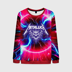 Свитшот мужской Metallica - neon glow, цвет: 3D-красный